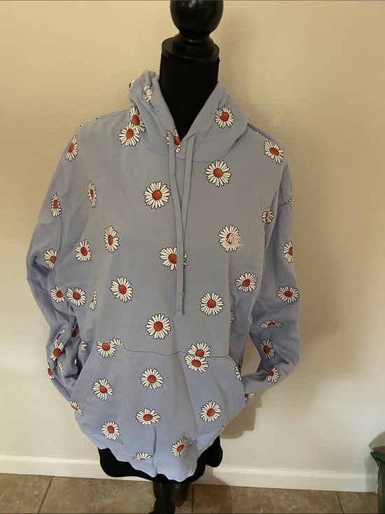 Nike Sweaters - Nike Light Blue Daisy Hoodie with Orange Centers